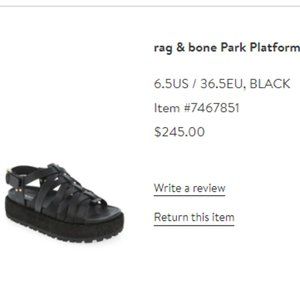 Black Rag & Bone Fisherman Style Wedge Sandals